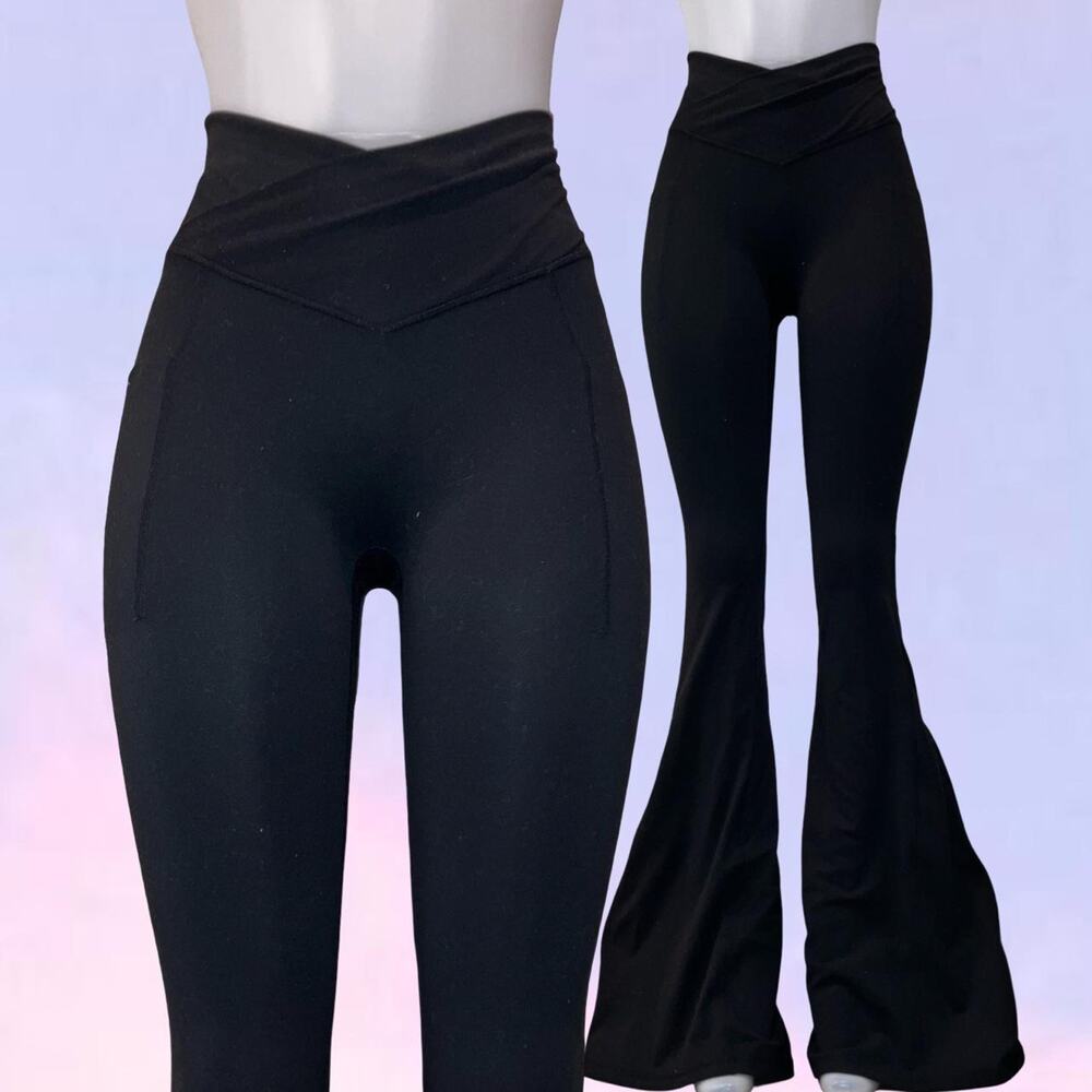 Pop flex super flared bell bottom yoga pants leggings